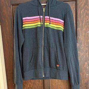 Great condition Aviator Nation three stripe zip up hoodie.